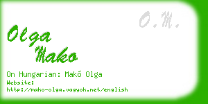 olga mako business card