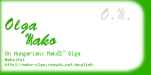 olga mako business card